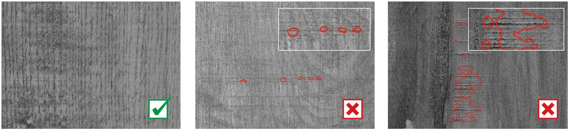建材表面のキズ検査